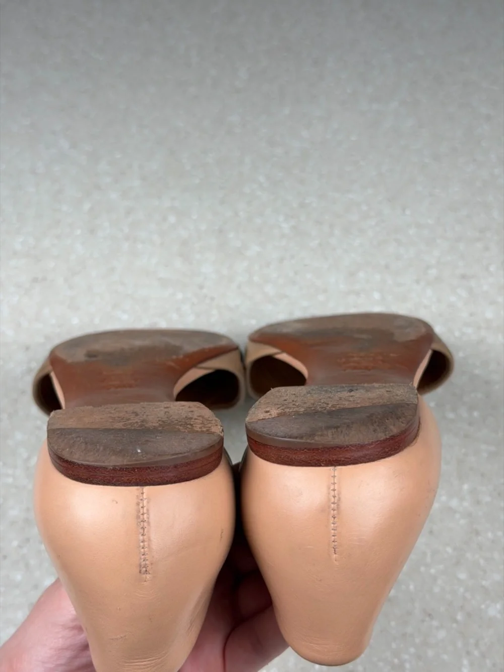 Tory Burch Two-Tone Viv D'Orsay Flat in Beige/Tan Sz 7.5 M